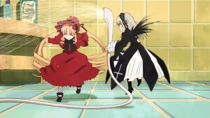 Rating: Safe Score: 0 Tags: 2girls black_wings blonde_hair bonnet bow dress frills image long_hair long_sleeves multiple_girls pair red_dress shinku shoes silver_hair standing suigintou twintails very_long_hair wings User: admin