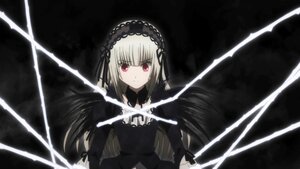 Rating: Safe Score: 0 Tags: 1girl bangs black_background black_dress black_ribbon black_wings closed_mouth detached_collar dress flower frills gothic_lolita hairband image lolita_fashion long_hair long_sleeves looking_at_viewer red_eyes ribbon rose silver_hair solo suigintou very_long_hair weapon wings User: admin