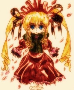 Rating: Safe Score: 0 Tags: 1girl blonde_hair blue_eyes dress drill_hair full_body hat image long_hair long_sleeves looking_at_viewer red_dress ringlets shinku simple_background solo twin_drills twintails very_long_hair User: admin