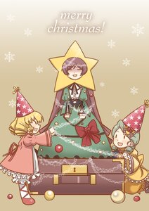 Rating: Safe Score: 0 Tags: 1boy 3girls aka_(s3637) blonde_hair brown_hair christmas christmas_tree_costume closed_eyes commentary_request dress drill_hair green_hair hat hina_ichigo image kanaria long_hair multiple multiple_girls open_mouth parody party_hat photoshop_(medium) purple_hair rozen_maiden short_hair smile snowflakes star_(symbol) suiseiseki suitcase tagme very_long_hair |_| User: admin