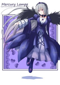 Rating: Safe Score: 0 Tags: 1girl black_wings dress frills full_body hairband image long_hair long_sleeves looking_at_viewer puffy_sleeves silver_hair solo suigintou wings User: admin