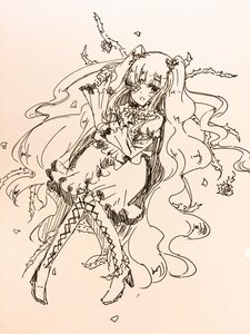 Rating: Safe Score: 0 Tags: 1girl boots bow dress flower frills image kirakishou long_hair long_sleeves monochrome solo very_long_hair User: admin