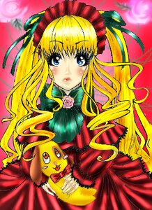 Rating: Safe Score: 0 Tags: 1girl blonde_hair blue_eyes blush bonnet bow bowtie dress flower frills green_bow image long_hair long_sleeves looking_at_viewer pink_background pink_flower pink_rose red_dress ribbon rose shinku sidelocks solo stuffed_animal User: admin