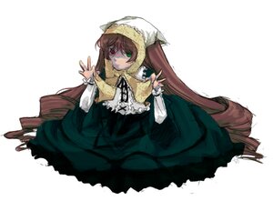 Rating: Safe Score: 0 Tags: 1girl brown_hair dress frills full_body green_dress green_eyes heterochromia image long_hair long_sleeves looking_at_viewer red_eyes simple_background solo suiseiseki twintails very_long_hair white_background User: admin