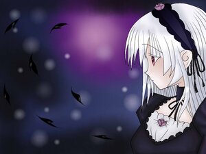 Rating: Safe Score: 0 Tags: 1girl bangs black_dress black_ribbon detached_collar dress feathers flower frills hairband image lolita_hairband long_hair long_sleeves looking_afar looking_away profile red_eyes silver_hair solo suigintou upper_body wings User: admin