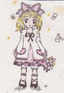 Rating: Safe Score: 0 Tags: 1girl auto_tagged blonde_hair bloomers blush bow doll dress frills full_body hair_bow hina_ichigo hinaichigo image leaf long_sleeves looking_at_viewer pink_bow pink_dress short_hair solo standing traditional_media underwear white_bloomers User: admin