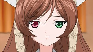 Rating: Safe Score: 0 Tags: 1girl bangs blurry brown_hair close-up closed_mouth depth_of_field face frown green_eyes image indoors long_hair looking_at_viewer portrait solo suiseiseki swept_bangs User: admin