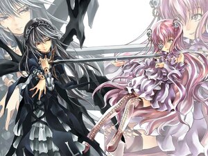 Rating: Safe Score: 0 Tags: 2girls boots dress flower frills hairband holding_weapon image kirakishou long_hair long_sleeves multiple_girls pair rose silver_hair suigintou thighhighs very_long_hair weapon wings zoom_layer User: admin