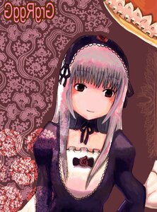 Rating: Safe Score: 0 Tags: 1girl bangs closed_mouth detached_collar dress frills hairband image long_hair long_sleeves looking_at_viewer silver_hair solo suigintou upper_body wings User: admin