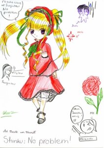Rating: Safe Score: 0 Tags: 1girl auto_tagged blonde_hair bonnet dress flower full_body image long_hair long_sleeves looking_at_viewer red_dress rose shinku simple_background solo standing twintails white_background User: admin