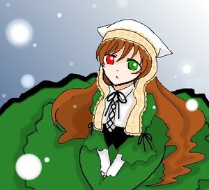 Rating: Safe Score: 0 Tags: 1girl brown_hair dress green_dress green_eyes head_scarf heterochromia image long_hair long_sleeves looking_at_viewer outdoors red_eyes solo standing suiseiseki very_long_hair User: admin