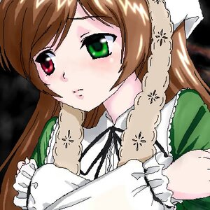 Rating: Safe Score: 0 Tags: 1girl blush brown_hair dress frills green_dress green_eyes hat image long_hair long_sleeves neck_ribbon ribbon solo suiseiseki upper_body User: admin