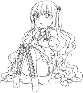 Rating: Safe Score: 0 Tags: 1girl bangs bare_shoulders blush boots cross-laced_footwear detached_sleeves dress eyebrows_visible_through_hair eyepatch full_body greyscale high_heel_boots image kirakishou knee_boots lace-up_boots long_hair long_sleeves looking_at_viewer monochrome sitting solo very_long_hair wavy_hair User: admin
