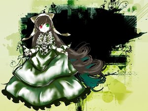 Rating: Safe Score: 0 Tags: 1girl brown_hair dress flower frills green_dress green_eyes head_scarf heterochromia image long_hair long_sleeves looking_at_viewer red_eyes solo standing suiseiseki twintails very_long_hair User: admin