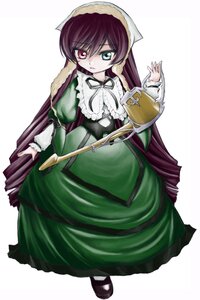 Rating: Safe Score: 0 Tags: 1girl brown_hair dress frills full_body green_dress green_eyes heterochromia image long_hair long_sleeves looking_at_viewer red_eyes ribbon shoes simple_background solo standing suiseiseki twintails very_long_hair watering_can white_background User: admin