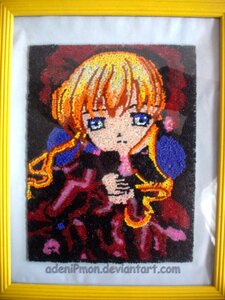 Rating: Safe Score: 0 Tags: 1990s_(style) 1girl bangs blonde_hair blue_eyes character_name image looking_at_viewer photo shinku solo User: admin