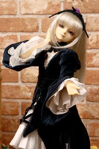 Rating: Safe Score: 0 Tags: 1girl 3d bangs doll dress frills gothic_lolita hairband lolita_fashion long_hair long_sleeves looking_at_viewer photo solo standing suigintou wide_sleeves User: admin