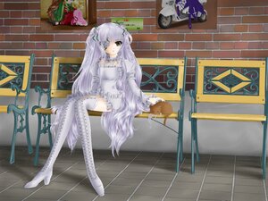 Rating: Safe Score: 0 Tags: 1girl boots dress eyepatch image kirakishou long_hair silver_hair sitting solo thigh_boots thighhighs very_long_hair User: admin