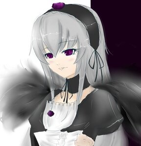 Rating: Safe Score: 0 Tags: 1girl black_dress black_wings dress flower frills hairband image juliet_sleeves long_hair long_sleeves puffy_sleeves silver_hair simple_background solo suigintou upper_body wings User: admin