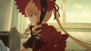 Rating: Safe Score: 0 Tags: 1girl blonde_hair blue_eyes bonnet bow curtains dress drill_hair flower image indoors long_hair long_sleeves red_dress ribbon rose shinku solo twintails window User: admin