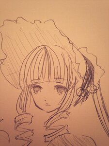 Rating: Safe Score: 0 Tags: 1girl auto_tagged bangs bonnet brown_background eyebrows_visible_through_hair flower image long_hair looking_at_viewer monochrome sepia shinku simple_background sketch solo traditional_media User: admin