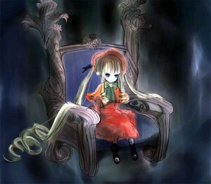 Rating: Safe Score: 0 Tags: 1girl blonde_hair blue_eyes bonnet bow bowtie chair cup dress drill_hair full_body image long_hair long_sleeves looking_at_viewer pantyhose red_dress shinku shoes sitting solo teacup twintails very_long_hair User: admin