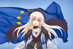 Rating: Safe Score: 0 Tags: 1girl black_dress black_wings blue_background dress frilled_sleeves frills hairband holding image long_hair long_sleeves looking_at_viewer open_mouth pink_eyes silver_hair smile solo suigintou very_long_hair wings User: admin