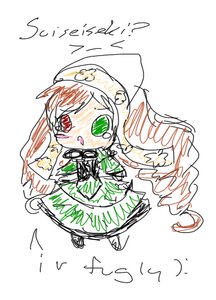 Rating: Safe Score: 0 Tags: 1girl blush chibi dress green_eyes image solo suiseiseki white_background User: admin