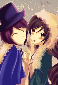 Rating: Safe Score: 0 Tags: 2girls closed_eyes dress frills hat holding_hands image interlocked_fingers long_hair long_sleeves multiple_girls pair short_hair sisters smile souseiseki suiseiseki yuri User: admin