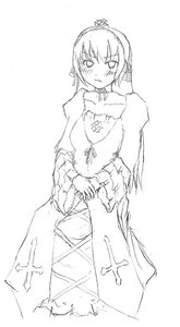 Rating: Safe Score: 0 Tags: 1girl blush dress image long_sleeves monochrome sketch solo suigintou User: admin