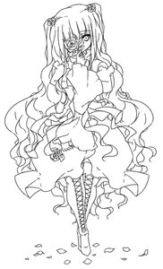 Rating: Safe Score: 0 Tags: 1girl boots cross-laced_footwear dress eyepatch flower greyscale hair_ornament image kirakishou knee_boots lace-up_boots long_hair monochrome petals rose solo striped two_side_up very_long_hair User: admin