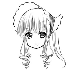 Rating: Safe Score: 0 Tags: 1girl bangs blush closed_mouth drill_hair eyebrows_visible_through_hair greyscale image long_hair looking_at_viewer monochrome portrait ringlets shinku simple_background smile solo white_background User: admin