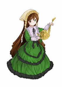 Rating: Safe Score: 0 Tags: 1girl brown_hair dress frills full_body green_dress green_eyes head_scarf heterochromia long_hair long_sleeves looking_at_viewer red_eyes simple_background solo suiseiseki very_long_hair watering_can white_background User: admin