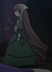 Rating: Safe Score: 0 Tags: 1girl apron auto_tagged bangs brown_eyes brown_hair closed_mouth dress eyebrows_visible_through_hair green_dress green_eyes head_scarf image long_hair long_sleeves profile puffy_sleeves solo standing suiseiseki very_long_hair white_apron User: admin