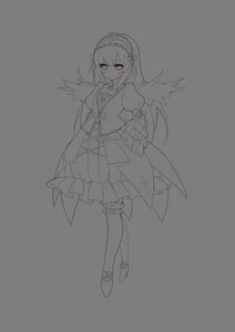 Rating: Safe Score: 0 Tags: 1girl closed_mouth dress eyebrows_visible_through_hair feathered_wings full_body greyscale hairband image long_hair long_sleeves looking_at_viewer monochrome ribbon solo standing suigintou transparent_background wings User: admin