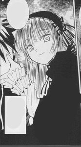 Rating: Safe Score: 0 Tags: dress frills greyscale hairband image lolita_hairband long_hair long_sleeves looking_at_viewer monochrome multiple_girls smile solo suigintou upper_body User: admin