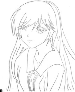Rating: Safe Score: 0 Tags: 1girl bangs blush buttons closed_mouth eyebrows_visible_through_hair greyscale image long_hair looking_at_viewer monochrome simple_background sketch smile solo suiseiseki upper_body white_background User: admin