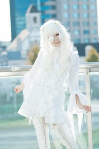 Rating: Safe Score: 0 Tags: 1girl 3d blurry blurry_background blurry_foreground boots depth_of_field dress kirakishou outdoors photo solo standing white_dress white_hair User: admin