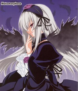 Rating: Safe Score: 0 Tags: 1girl black_dress black_wings dress feathers finger_to_mouth flower frills grin hairband image long_hair long_sleeves looking_at_viewer pink_eyes puffy_sleeves purple_flower purple_rose rose silver_hair smile solo suigintou very_long_hair wings User: admin