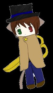 Rating: Safe Score: 0 Tags: auto_tagged brown_hair chibi full_body green_eyes hat heterochromia image long_sleeves looking_at_viewer pants red_eyes solo souseiseki standing top_hat transparent_background User: admin