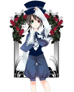 Rating: Safe Score: 0 Tags: 1girl brown_hair flower green_eyes hat heterochromia image long_hair red_eyes red_flower red_rose rose solo souseiseki suiseiseki thorns top_hat User: admin