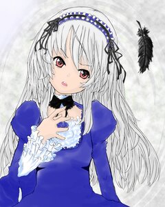 Rating: Safe Score: 0 Tags: 1girl black_wings dress feathers frills hairband image juliet_sleeves long_hair long_sleeves looking_at_viewer open_mouth puffy_sleeves red_eyes ribbon silver_hair solo suigintou upper_body wings User: admin