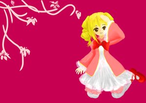Rating: Safe Score: 0 Tags: 1girl blonde_hair bow bowtie dress full_body hinaichigo image long_sleeves looking_at_viewer pink_background red_background shoes simple_background smile solo User: admin