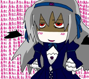 Rating: Safe Score: 0 Tags: 1girl auto_tagged black_wings chibi dress flower frills hairband image long_hair long_sleeves red_eyes rose silver_hair simple_background solo suigintou text_focus wall_of_text wings User: admin