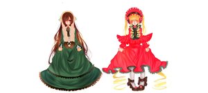 Rating: Safe Score: 0 Tags: 2girls blonde_hair bow brown_hair closed_eyes dress flower hairband image long_hair multiple_girls pair red_dress shinku shoes suiseiseki very_long_hair User: admin