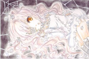 Rating: Safe Score: 0 Tags: 1girl auto_tagged dress eyepatch flower frills image kirakishou long_hair marker_(medium) pink_hair rose solo traditional_media very_long_hair wavy_hair white_flower white_rose yellow_eyes User: admin