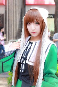 Rating: Safe Score: 0 Tags: 1girl 3d bangs blurry blurry_background blurry_foreground brown_hair depth_of_field dress green_dress green_eyes heterochromia lace lips long_hair long_sleeves looking_at_viewer neck_ribbon photo ribbon solo suiseiseki upper_body User: admin