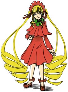 Rating: Safe Score: 0 Tags: 1girl blonde_hair blue_eyes bonnet bow bowtie dress full_body green_bow image long_hair long_sleeves looking_at_viewer red_dress shinku shoes simple_background solo standing twintails very_long_hair white_background User: admin