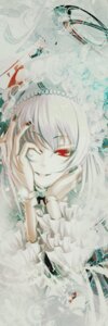 Rating: Safe Score: 0 Tags: 1girl dress frills hands_on_own_face image long_hair looking_at_viewer red_eyes smile solo suigintou white_hair User: admin
