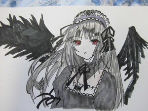 Rating: Safe Score: 0 Tags: 1girl bangs black_ribbon black_wings blush detached_collar dress eyebrows_visible_through_hair feathered_wings frills hairband image lolita_hairband long_hair looking_at_viewer marker_(medium) photo red_eyes ribbon solo suigintou traditional_media upper_body wings User: admin